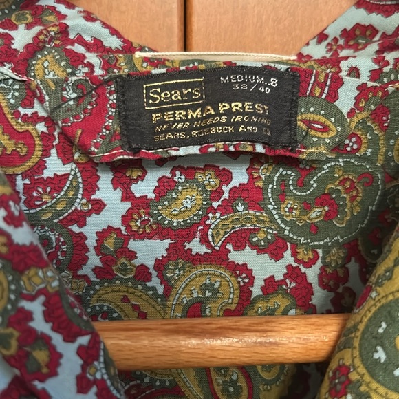 Vintage (unisex?) SEARS 100% cotton permaprest long sleeved shirt, size M, 38/40 - Picture 4 of 9